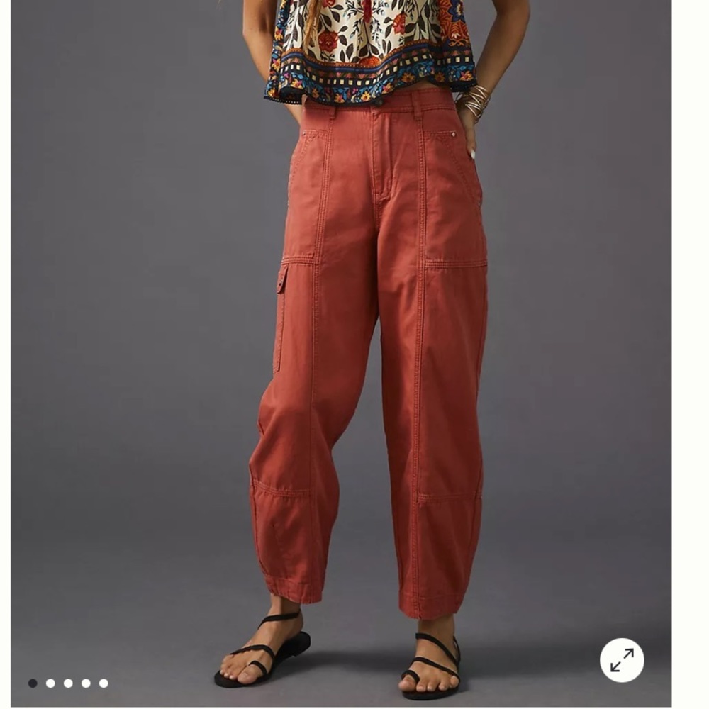 Anthropologie Utility Barrel Leg Pants